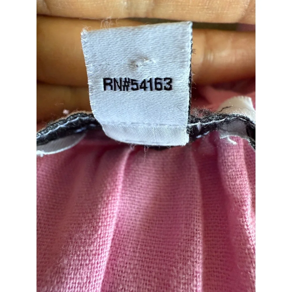 Marc New York Pink Womens S V-Neck Linen Blend Flutter Sleeve Preppy Chic Blouse
